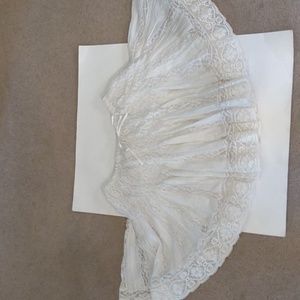 Joie silk blend off white/ cream lined full lace eyelet skirt size small